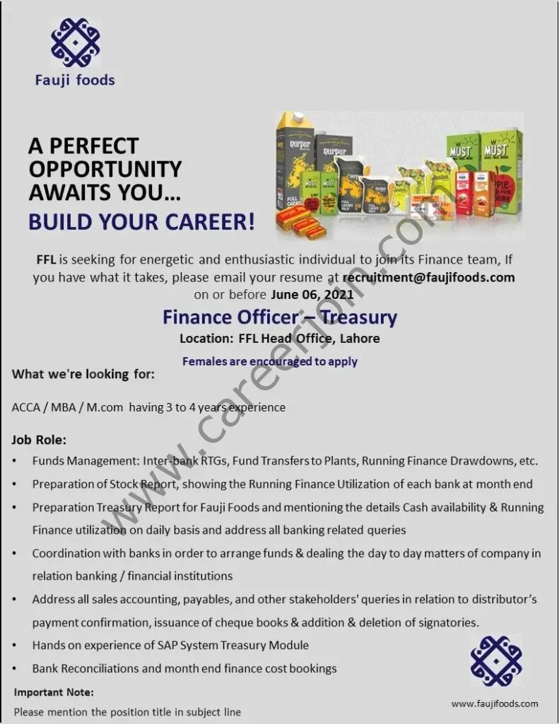 Fauji Foods Ltd FFL Jobs