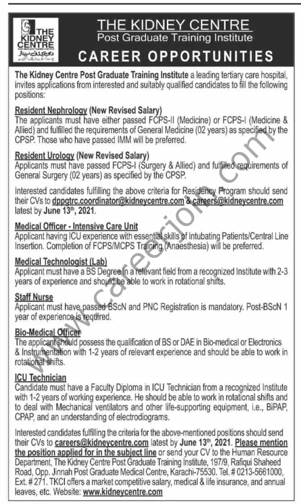 The Kidney Centre Jobs 30 May 2021 Dawn