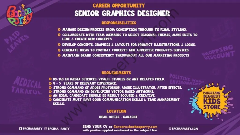 Bachaa Party Jobs Senior Graphics Designer