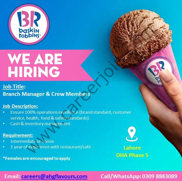 Baskin Robbins Pakistan Jobs June 2021 01