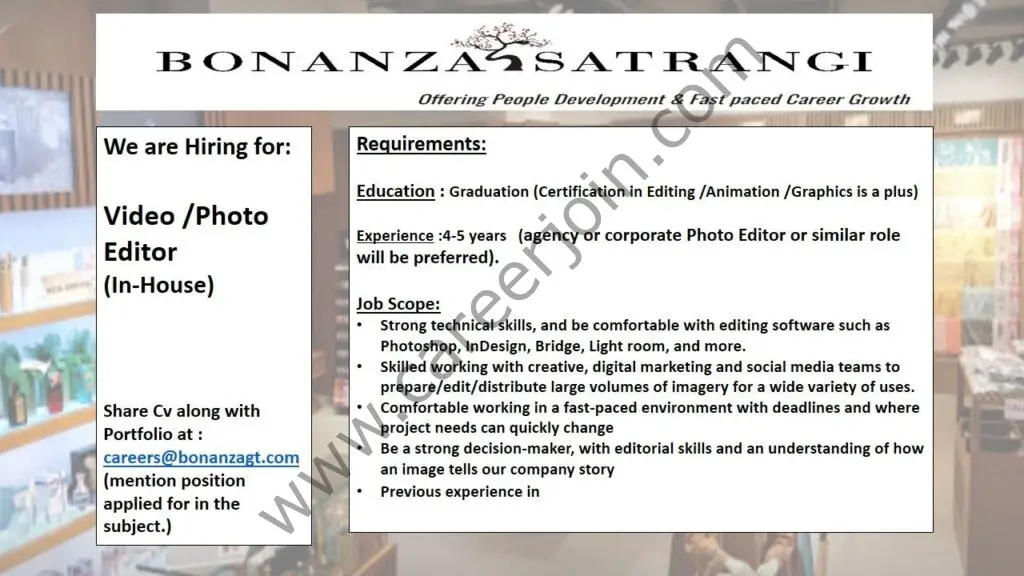 Bonanza Garments Industries Pvt Ltd Jobs June 2021 01