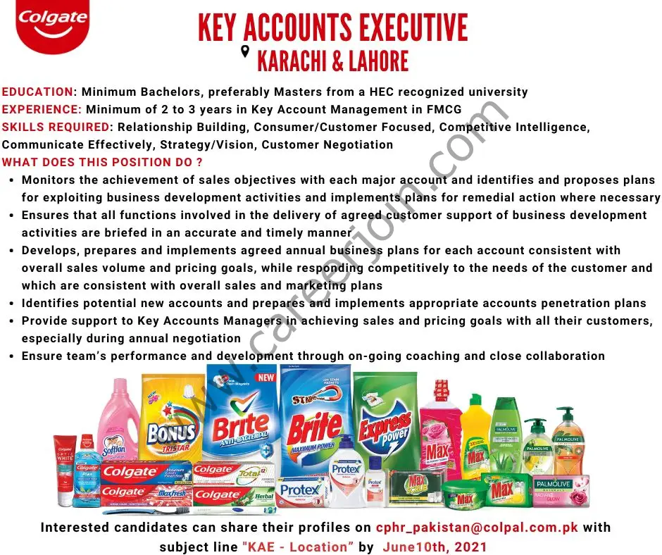 Colgate Palmolive Jobs Key Accounts Executive