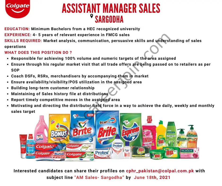 Colgate Palmolive Jobs Assistant Manager Sales