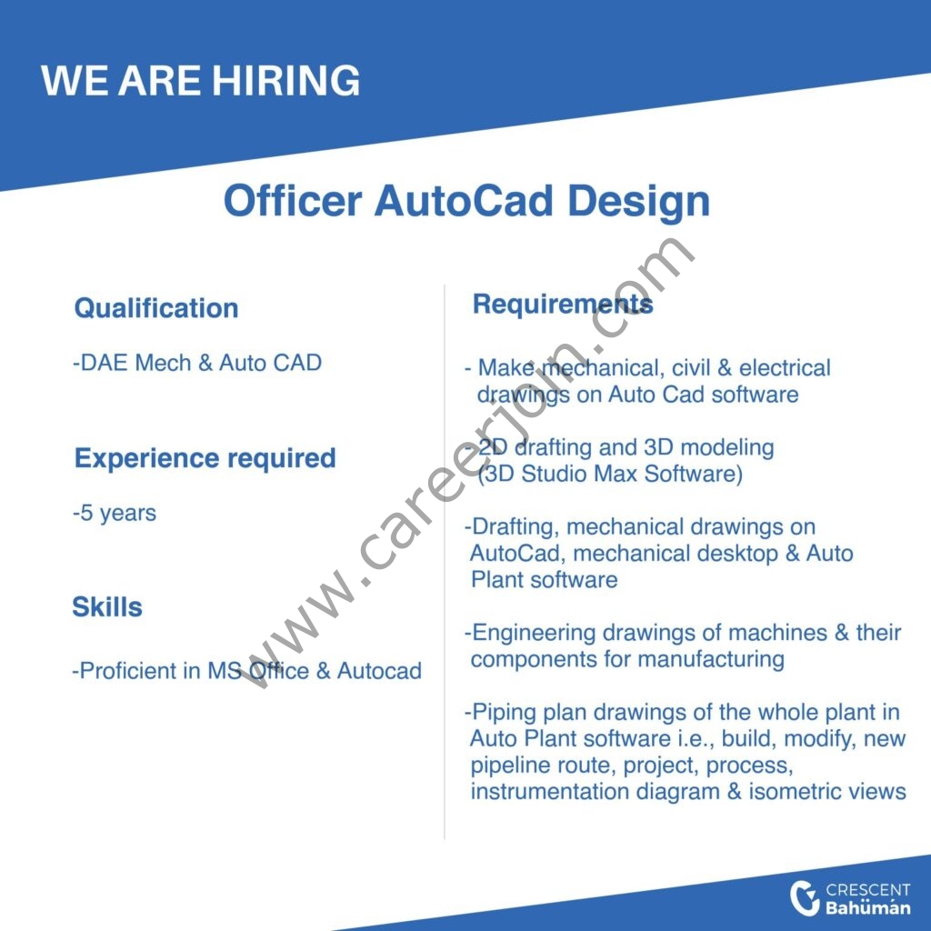 Crescent Bahuman Ltd Jobs Officer AutoCAD