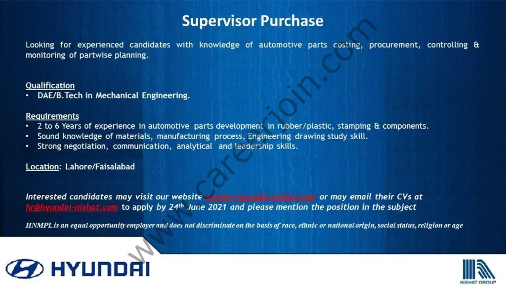 Hyundai Pakistan Jobs June 2021 03