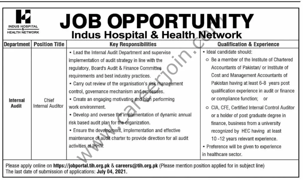 Indus Hospital & Health Network Jobs 20 June 2021 Dawn