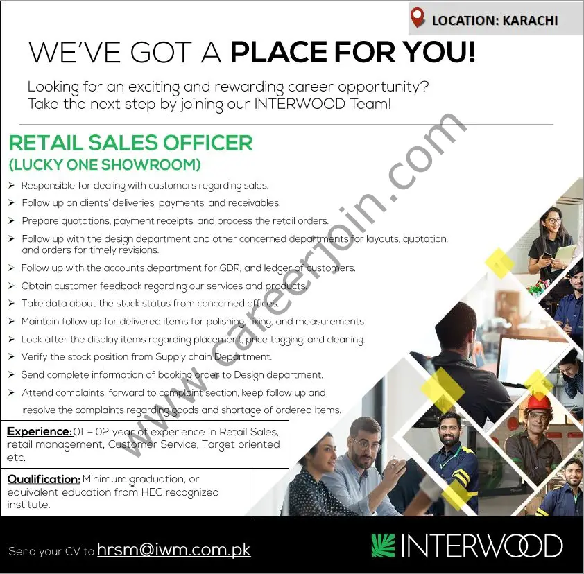 Interwood Mobel Pvt Ltd Jobs Retail Sales Officer