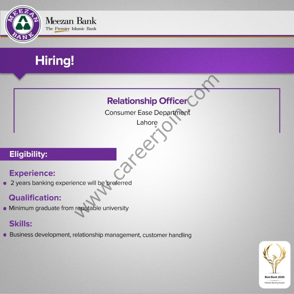 Meezan Bank Ltd Jobs June 2021 02