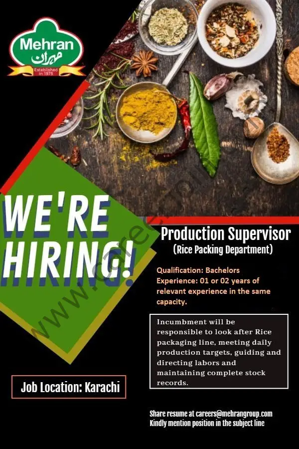 Mehran Spice & Food Industries Jobs June 2021 02