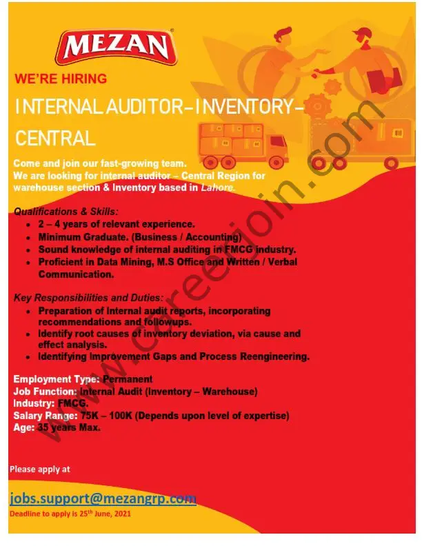 Mezan Group Jobs Internal Auditor Warehouse / Inventory