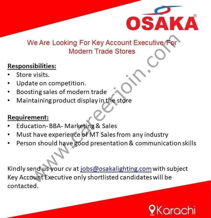 Osaka Lighting Jobs Key Account Executive