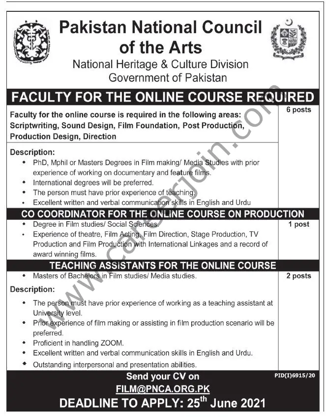 Pakistan National Council of The Arts Jobs 16 June 2021 Express Tribune