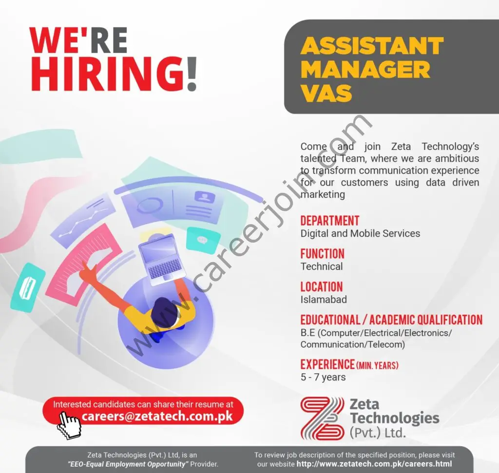 Zeta Technologies Pvt Ltd Jobs Assistant Manager VAS