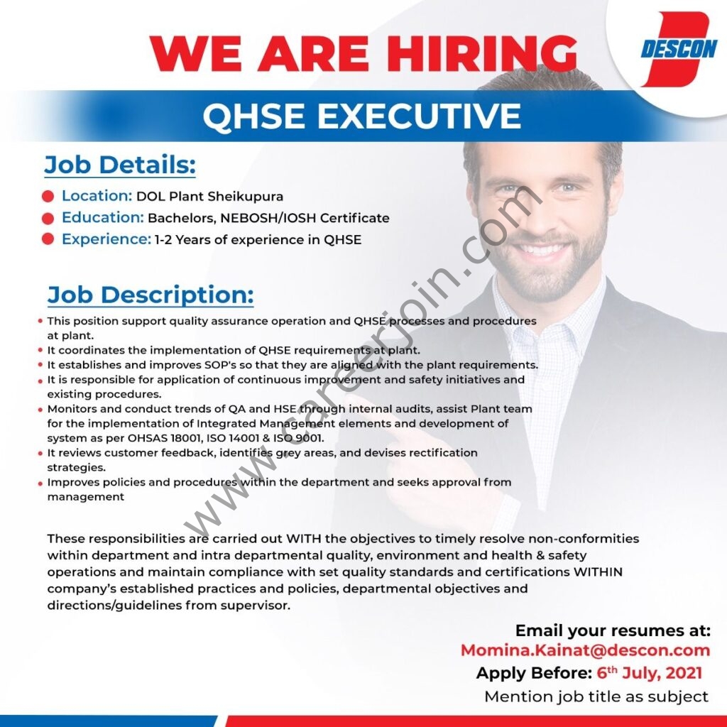 Descon Pakistan Jobs July 2021 02