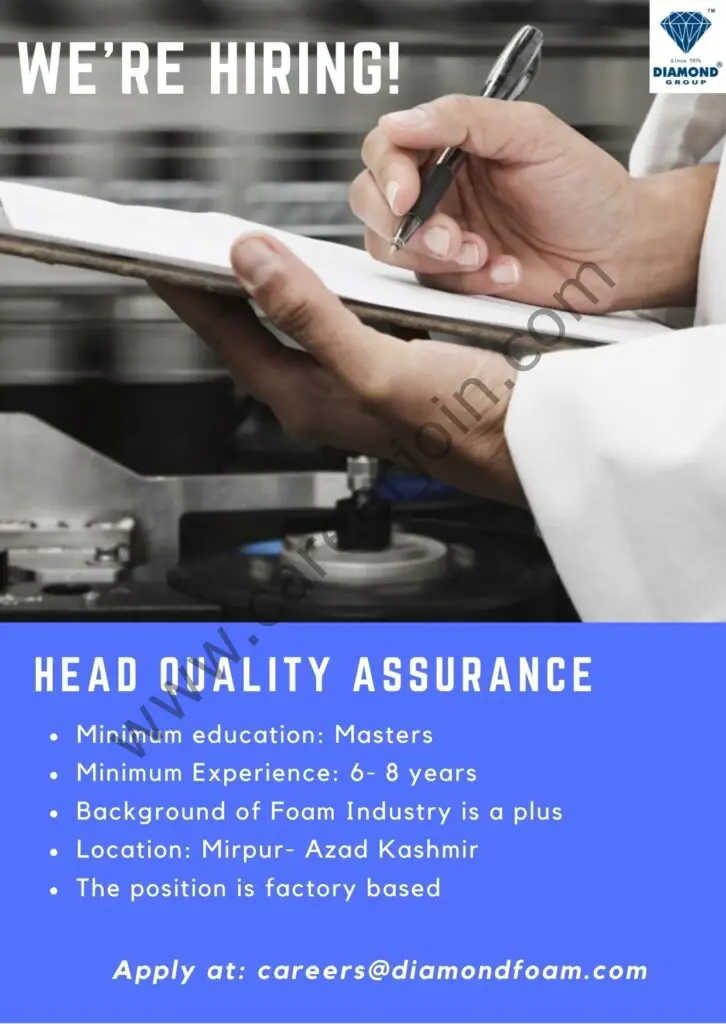 Diamond Group of Industries Jobs Head Quality Assurance
