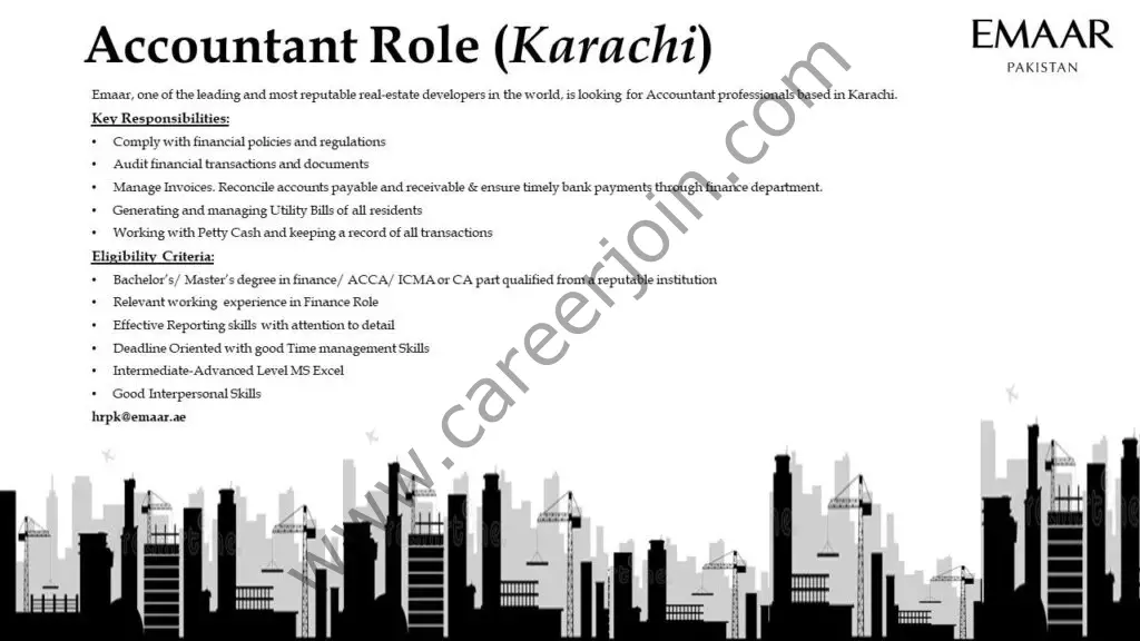Emaar Pakistan Jobs Accountant