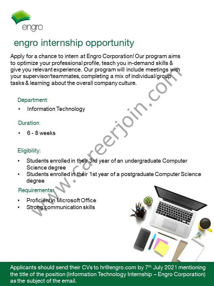 Engro Corporation Internship July 2021