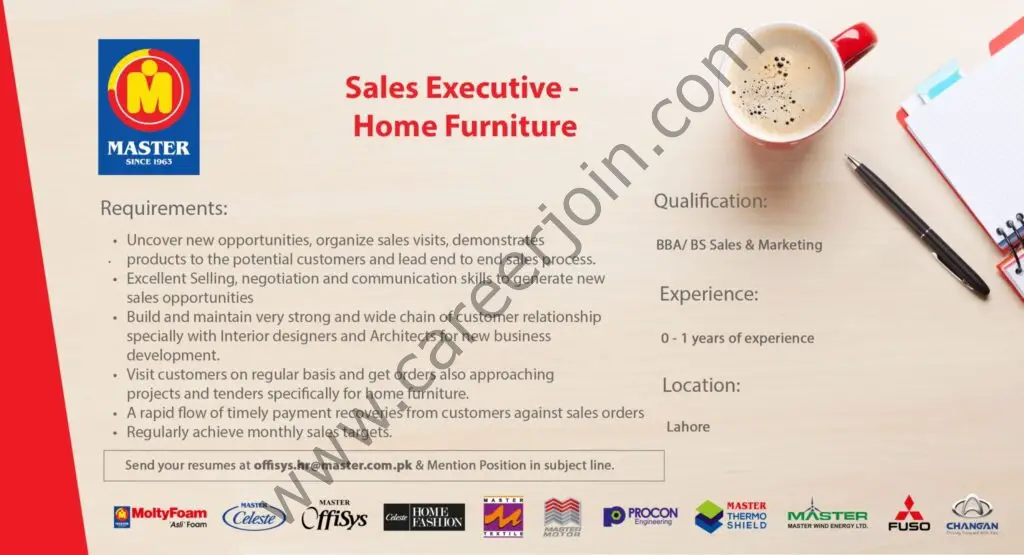 Master Group of Industries Jobs Sales Executive