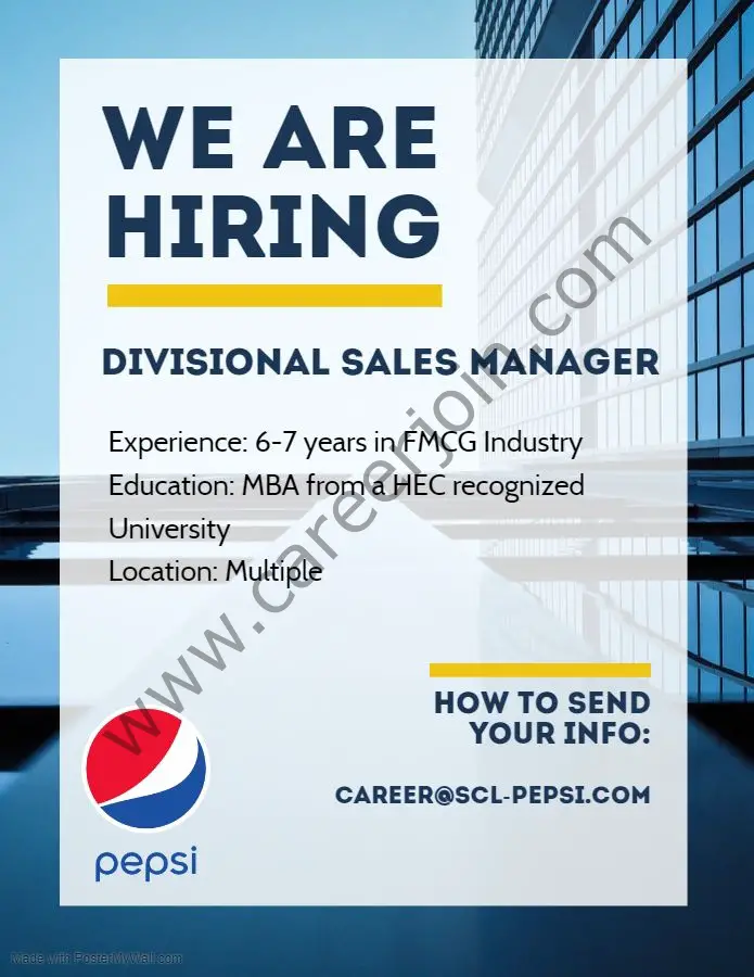 Pepsi Shamim & Co Jobs Divisional Sales Manager