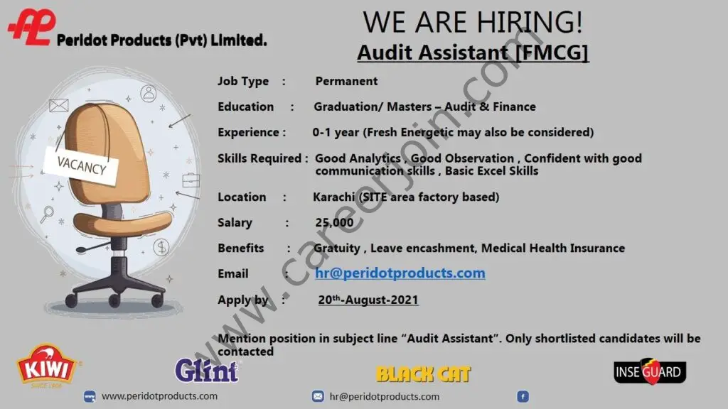 Peridot Products Pvt Ltd Jobs Audit Assistant 01