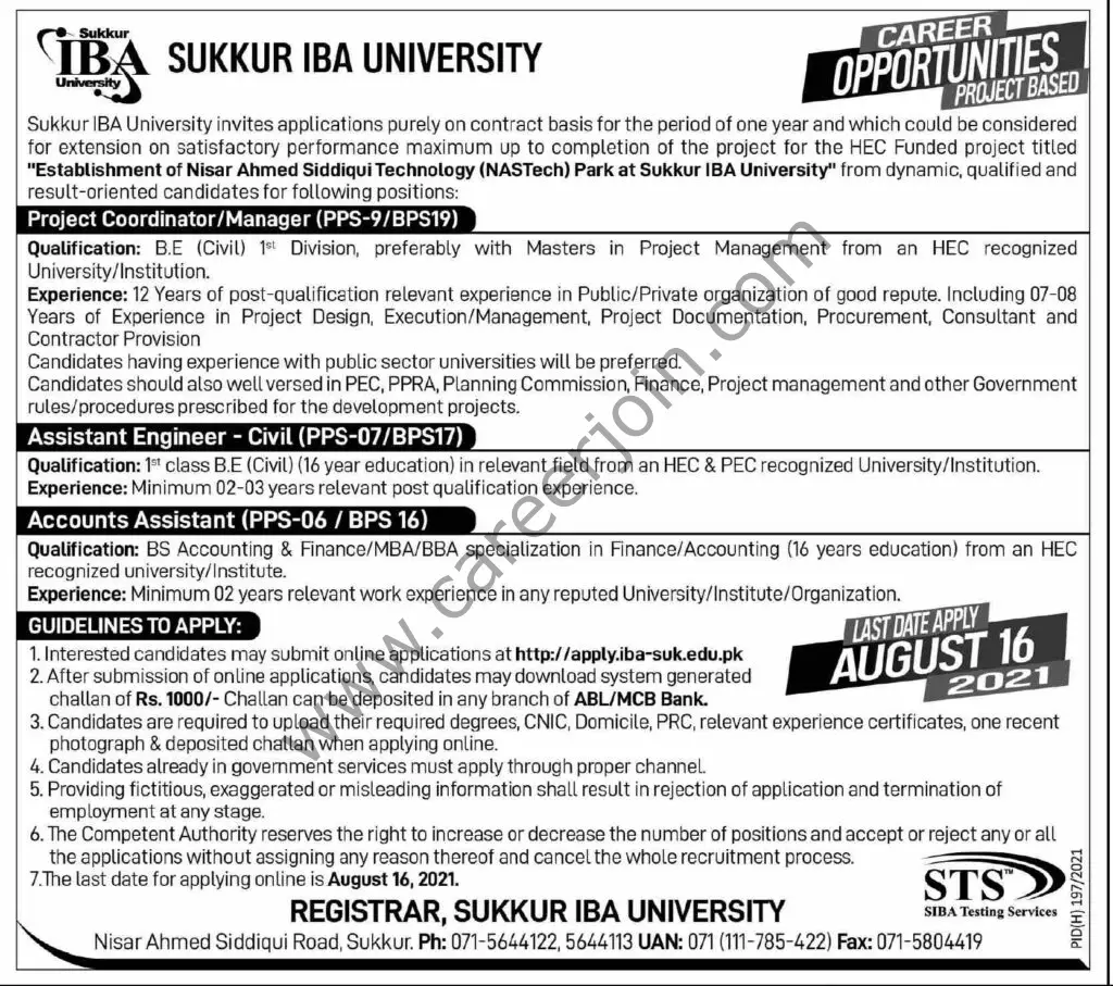 Sukkur IBA University Jobs July 2021 01