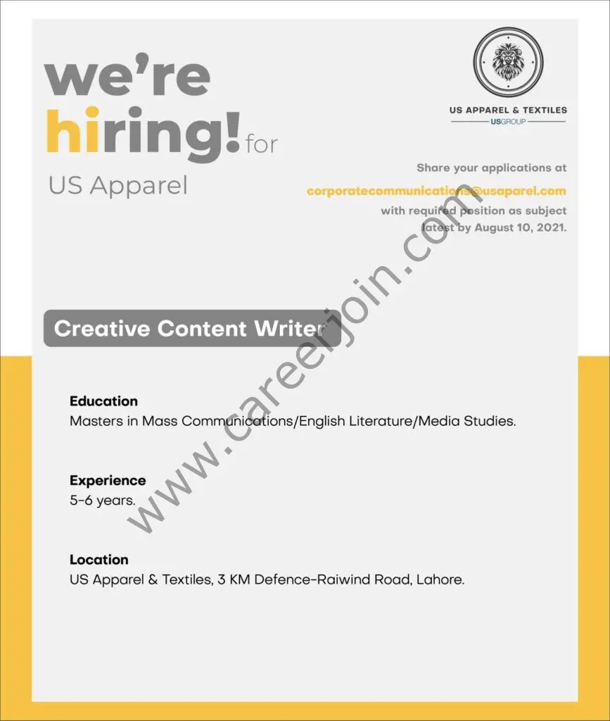 US Group Jobs Creative Content Writer