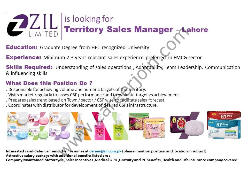 ZIL Ltd Jobs Territory Sales Manager