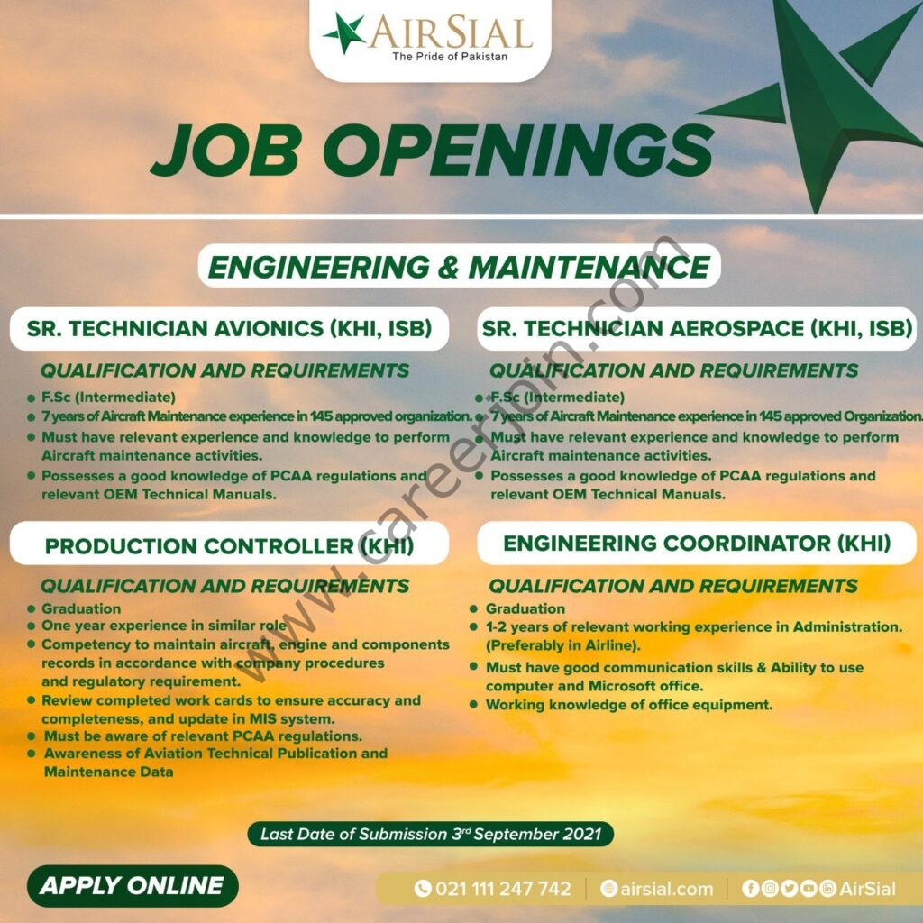 AirSial Limited Jobs 29 August 2021 01