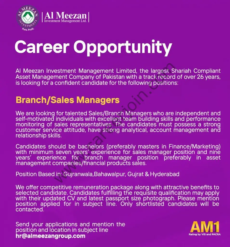Al Meezan Investment Management Ltd Jobs August 2021 03