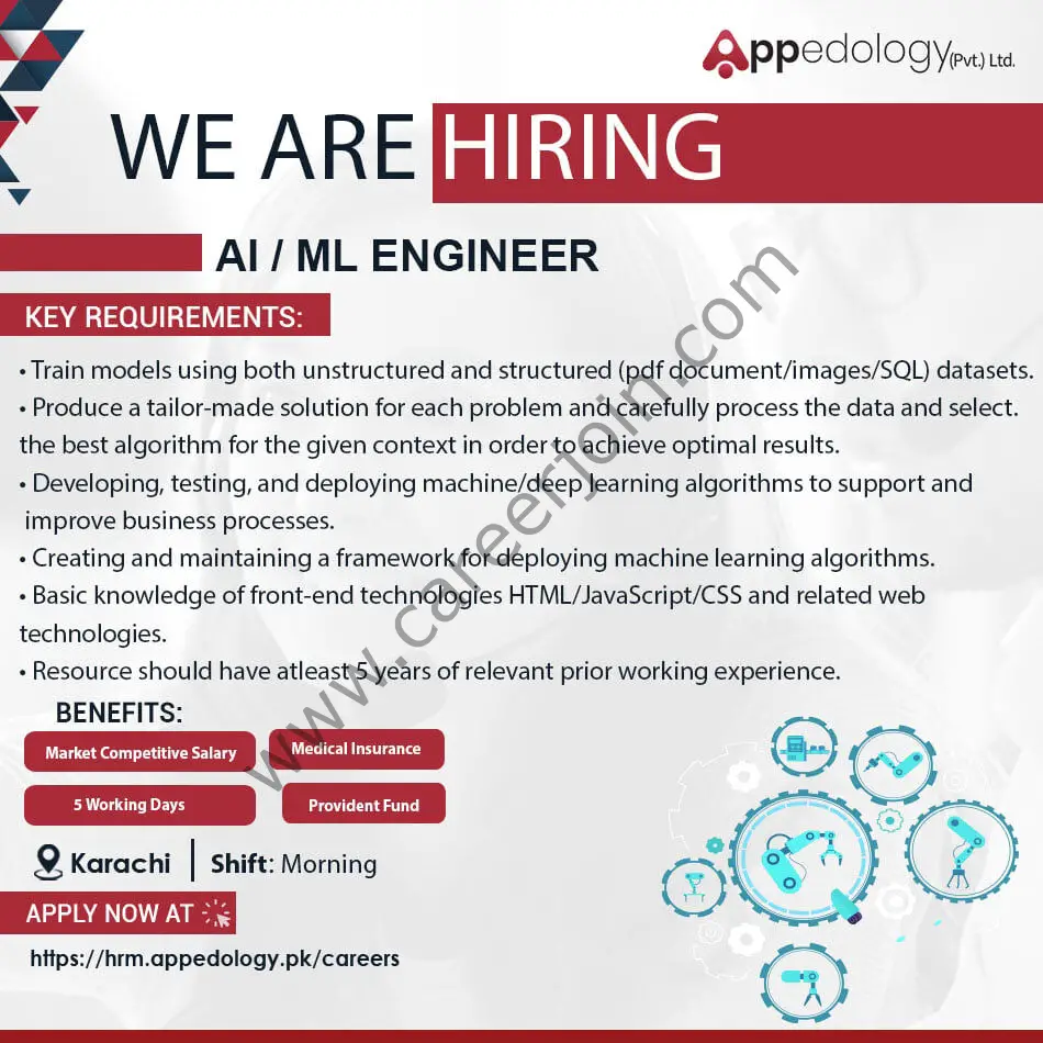 Appedology Pvt Ltd Jobs AI / ML Engineer 01