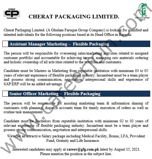 Cherat Packaging Ltd Jobs August 2021 01