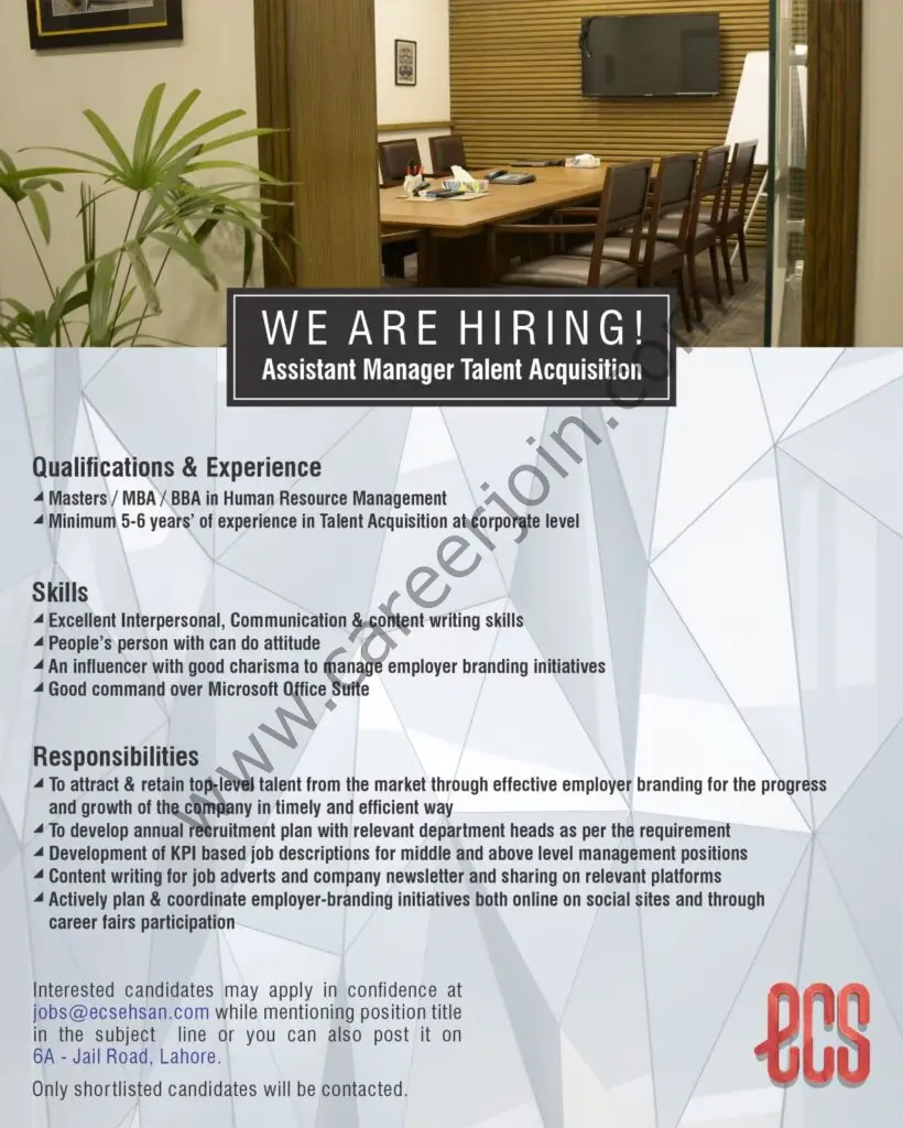 Ehsan Chappal Store ECS Jobs Assistant Manager Talent Acquisition 01