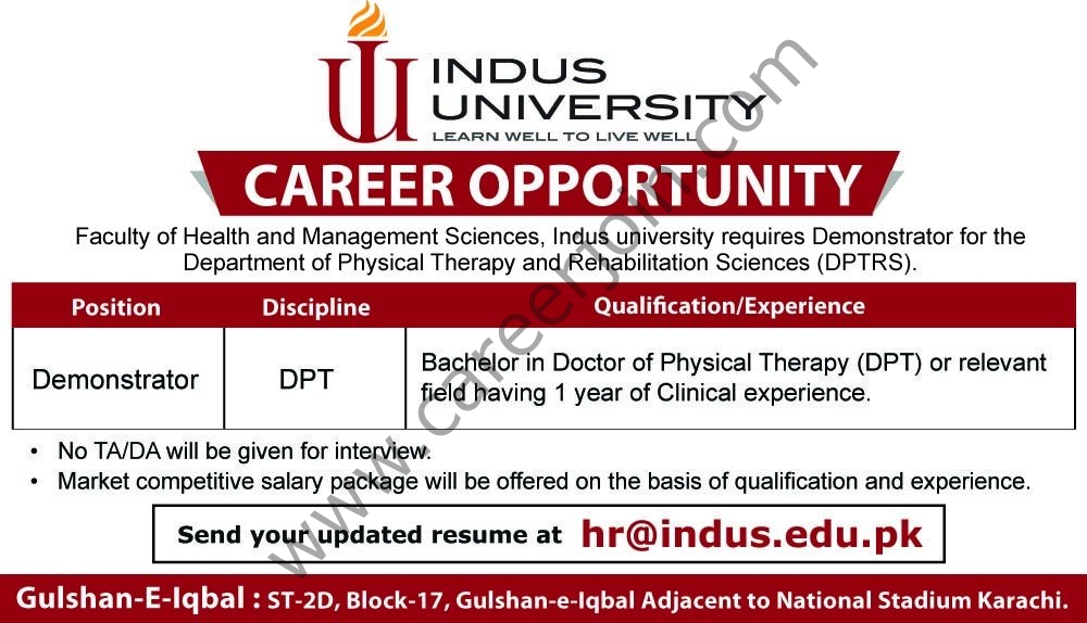 Indus University Jobs Demonstrator 01
