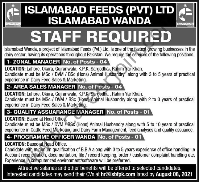Islamabad Feeds Pvt Ltd Jobs August 2021 01