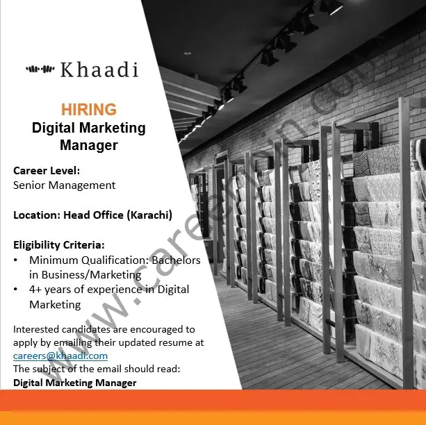 Khaadi Pakistan Jobs Digital Marketing Manager 01