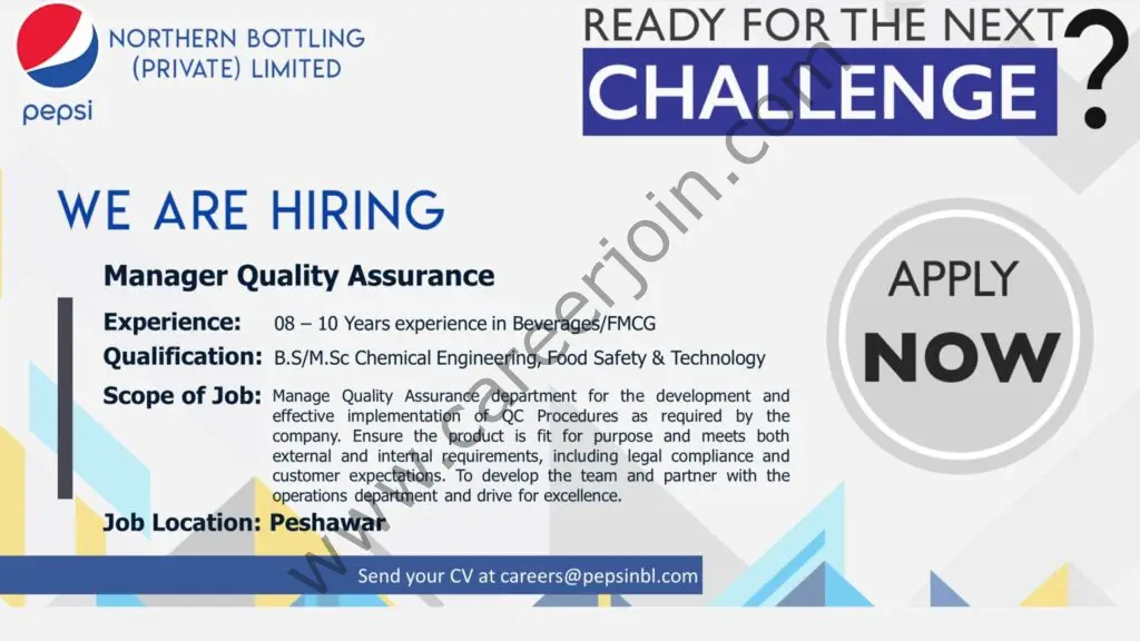 Northern Bottling Pvt Ltd Jobs Manager Quality Assurance 01