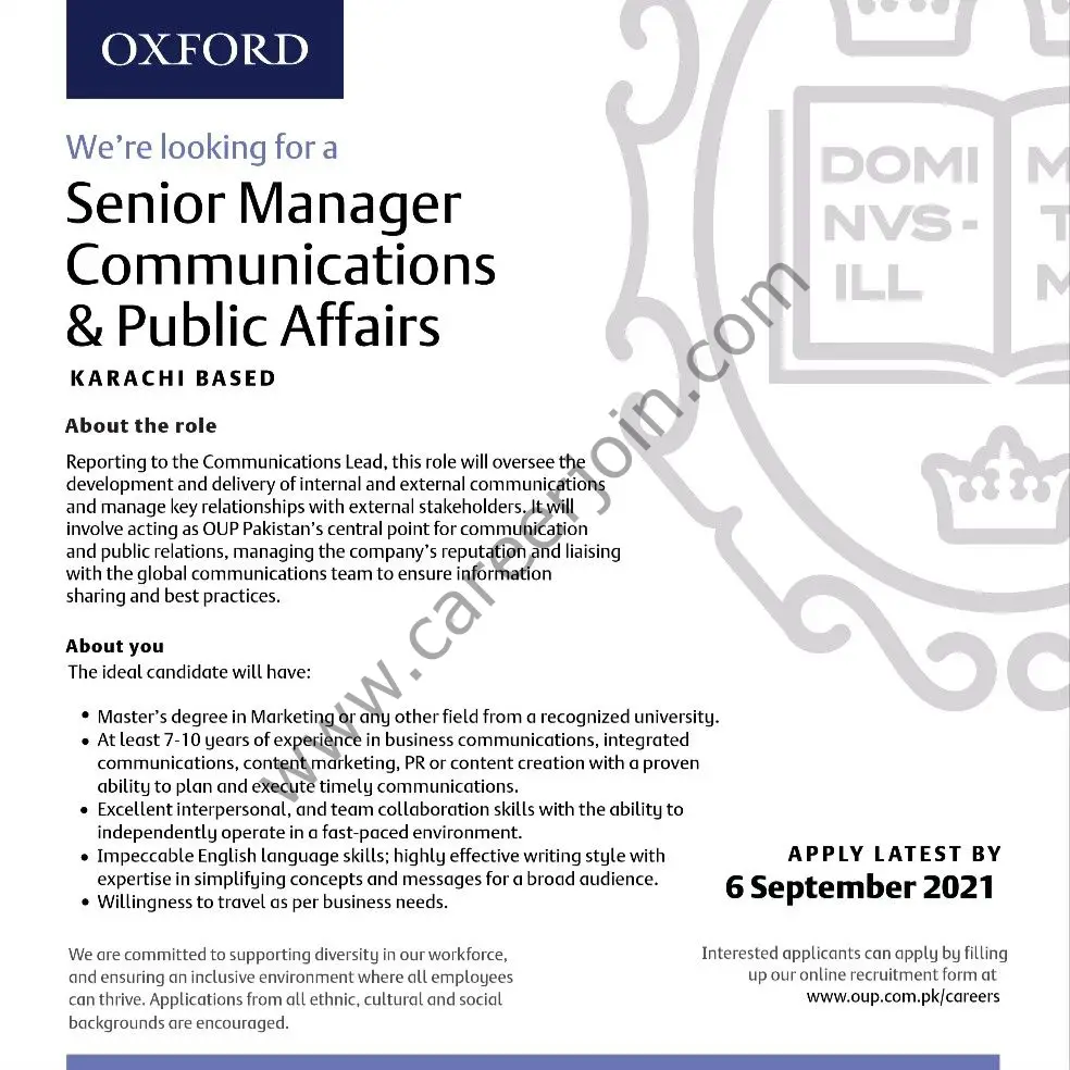 Oxford University Press Jobs September 2021 01