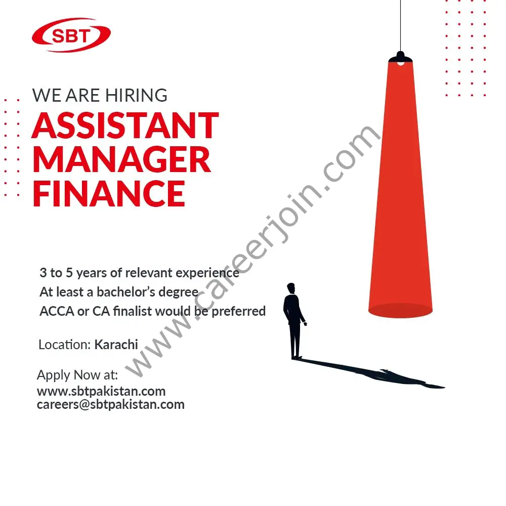 SBT Pakistan Jobs Assistant Manager Finance