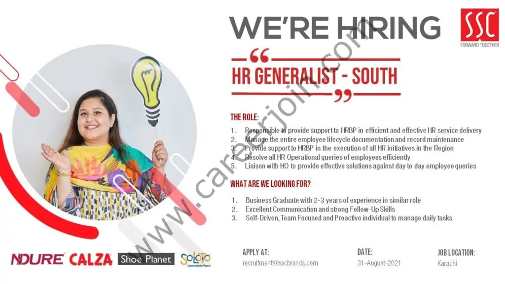 Service Sales Corporation Limited SSC Jobs HR Generalist 01