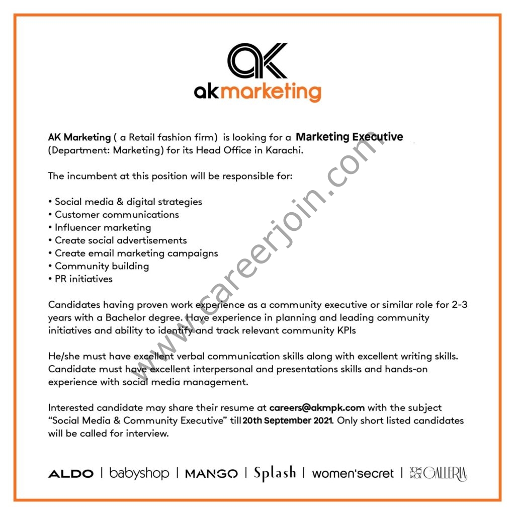 AK Marketing Jobs Marketing Executive 01