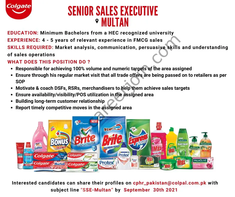 Colgate Palmolive Pakistan Jobs Senior Sales Executive 01