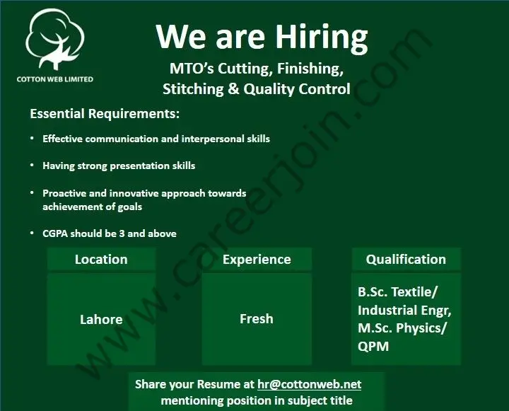 CottonWeb Limited Jobs Management Trainee Officers MTOs 01