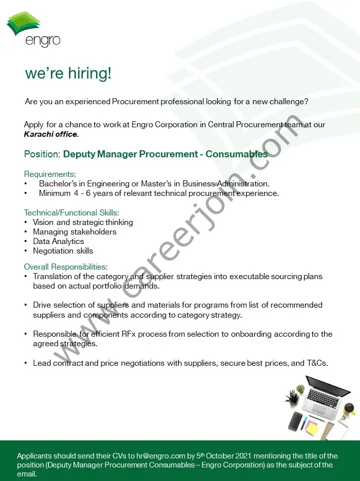 Engro Corporation Limited Jobs October 2021 01