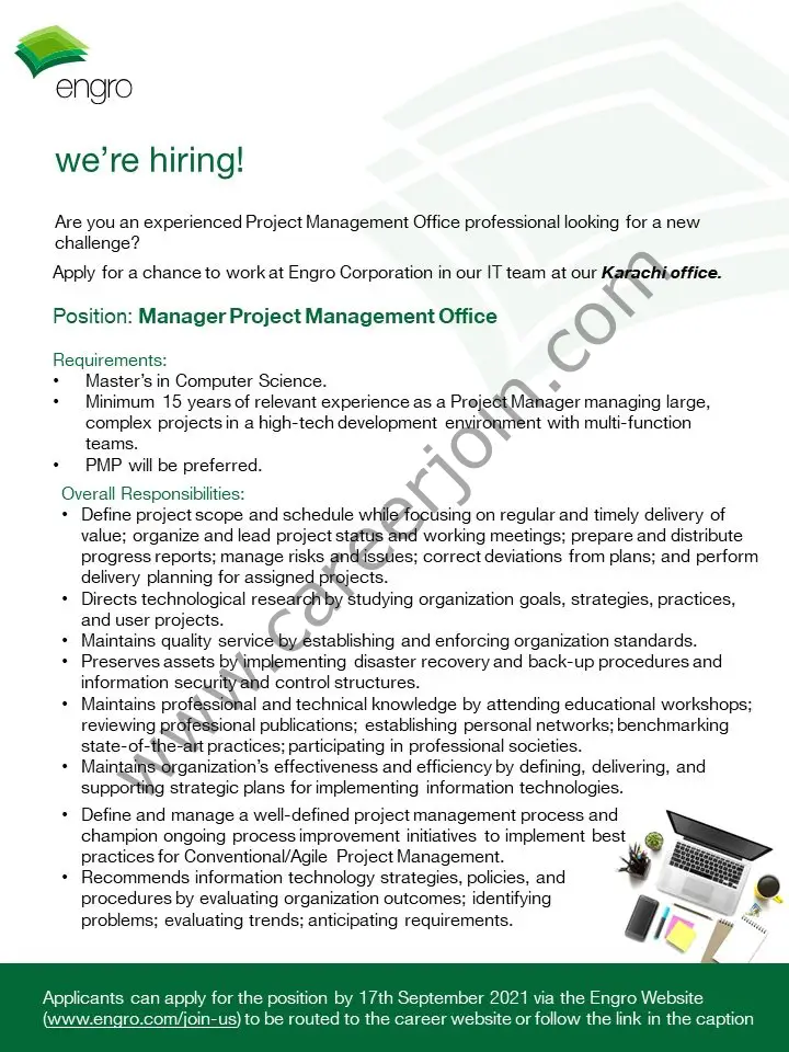 Engro Corporation Limited Jobs September 2021 01