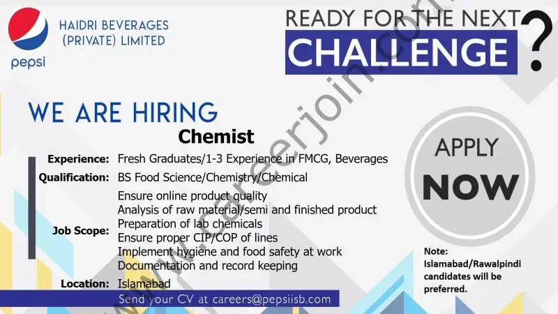Haidri Beverages Pvt Ltd Jobs Chemist 01