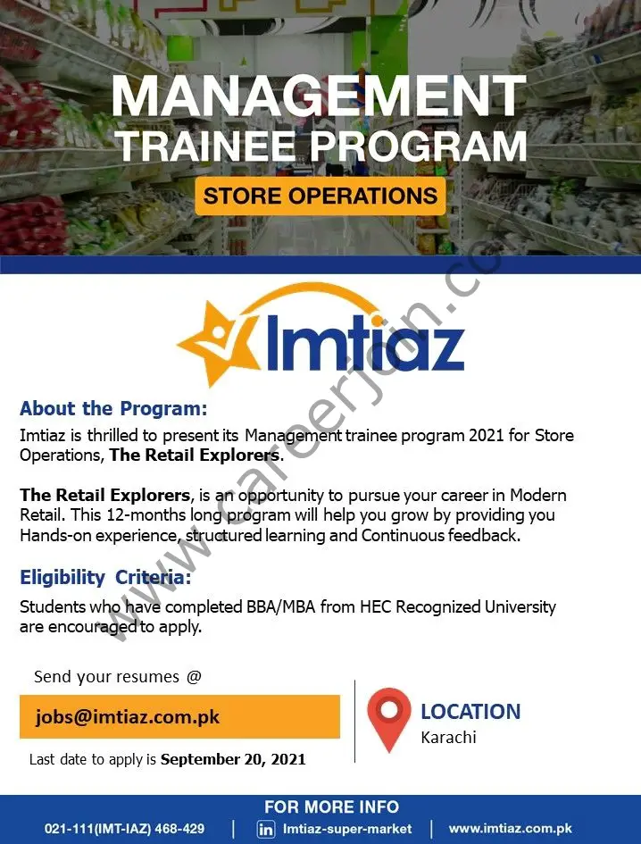 Imtiaz Super Market Management Trainee Program 2021 01