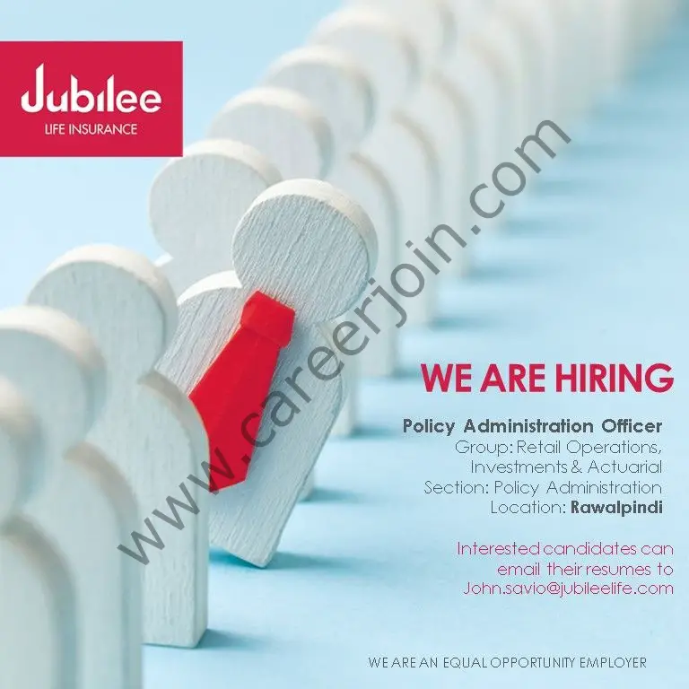 Jubilee Life Insurance Company Limited Jobs Policy Administration Officer 01