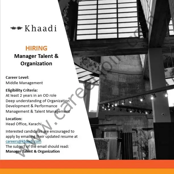 Khaadi Pakistan Jobs Manager Talent & Organization 01