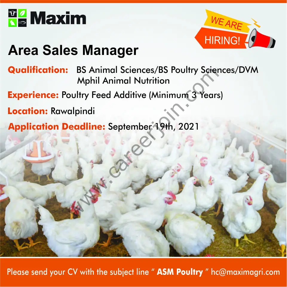 Maxim Agri Pvt Ltd Jobs Area Sales Manager Poultry 01