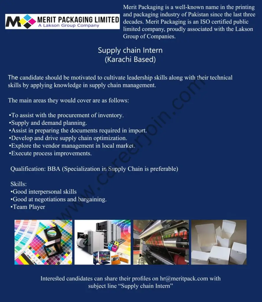 Merit Packaging Limited Supply Chain Internship October 2021 01